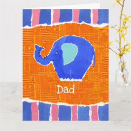 Personlig Cute Elephant Fars dag Card Kort