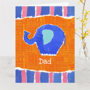 Personlig Cute Elephant Fars dag Card Kort