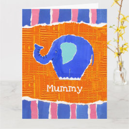 Personlig Cute Elephant Mors dag Card Kort