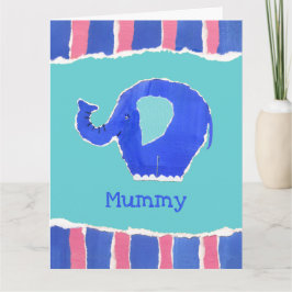 Personlig Cute Elephant Mors dag Card Kort