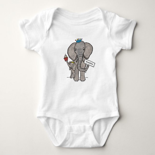 Personlig Cute Elephant och Baby T Shirt (Framsida)