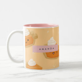 Personlig Cute Fall Pumpkin Paj Whisted Cream Två-Tonad Mugg