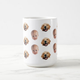 Personlig Cute Family Ansikte 2 Foton Mugg