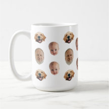 Personlig Cute Family Ansikte 3 Foton Mugg