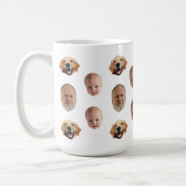 Personlig Cute Family Ansikte 3 Foton Mugg
