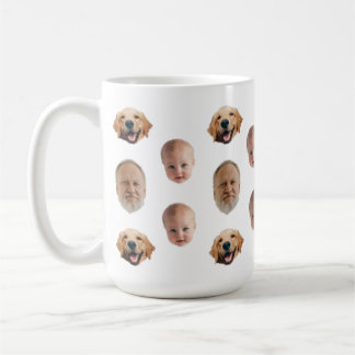 Personlig Cute Family Ansikte 3 Foton Mugg