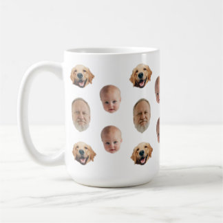 Personlig Cute Family Ansikte 3 Foton Mugg
