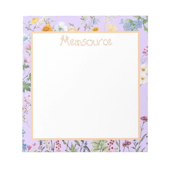 Personlig Cute Färg Watercolor Flower Anteckningsblock (Framsida)