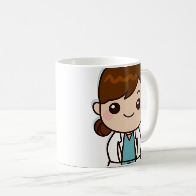 Personlig Cute Female Dr. (ditt namn) Kaffemugg (Framsida höger)