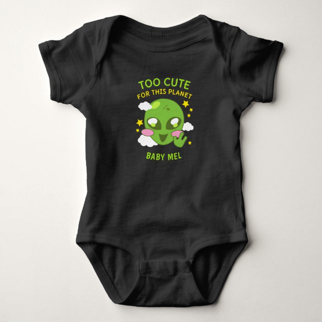 Personlig Cute for this Planet Roligt Alien T Shirt (Framsida)