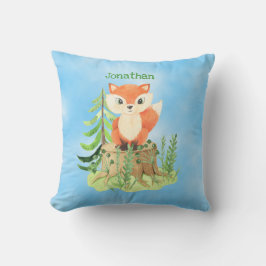 Personlig Cute Fox på en stump Kudde
