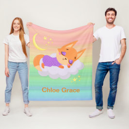 Personlig Cute Fox-stöpning Fleecefilt