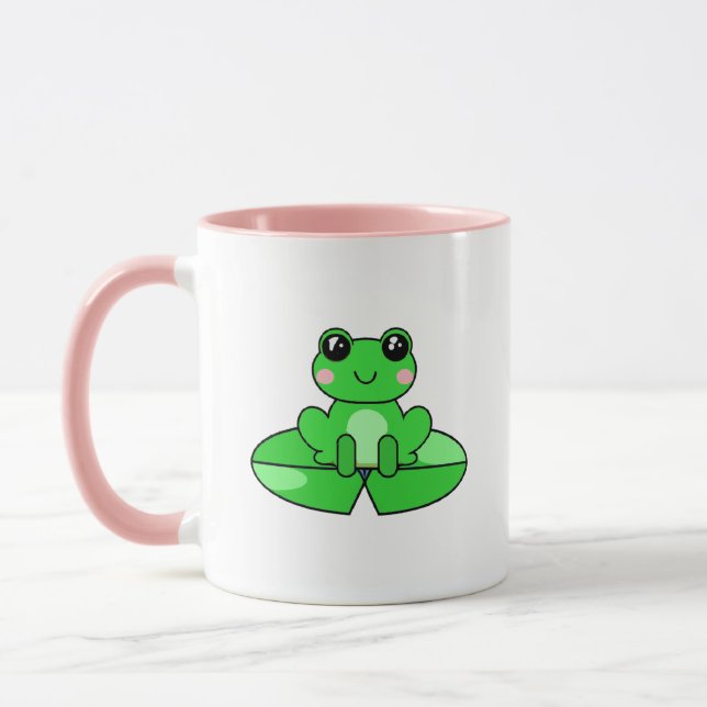 Personlig Cute Frog | Namn i hjärtat Mugg (Vänster)