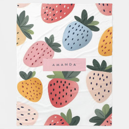 Personlig Cute Fruit Strawberry Mönster Fleecefilt