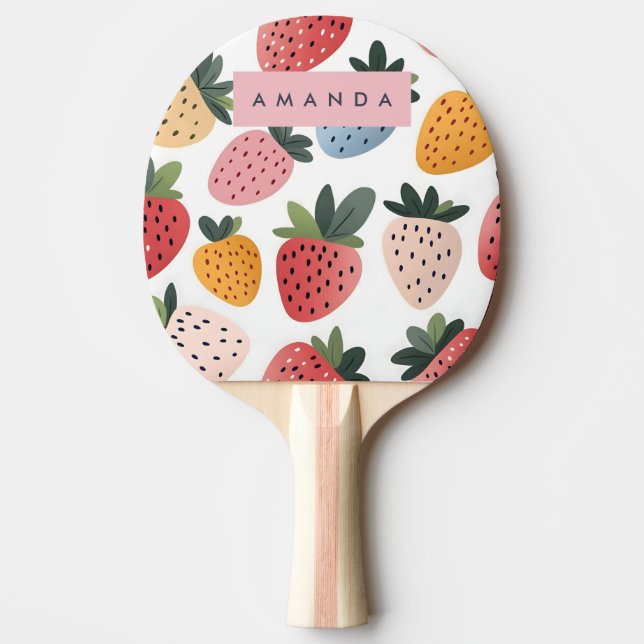 Personlig Cute Fruit Strawberry Mönster Pingisracket (Framsidan)