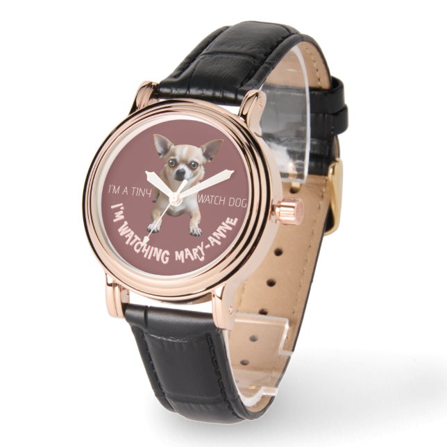 Personlig Cute Funny Chihuahua Watch Hund Watch Armbandsur (Vinkel)