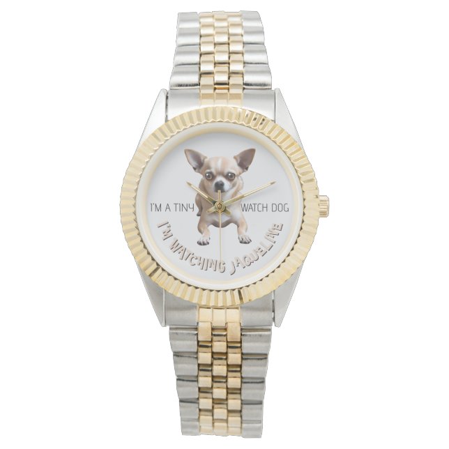 Personlig Cute Funny Chihuahua Watch Hund Watch Armbandsur (Framsida)