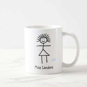 Personlig Cute Funny Lärare Stick figur Kaffemugg