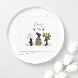 Personlig Cute Funny Penguin jul Pappersservett
