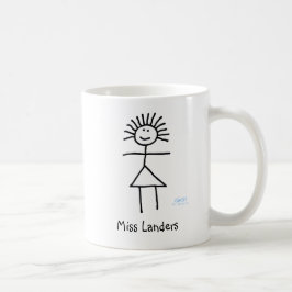 Personlig Cute Funny Teacher Stick figur Kaffemugg
