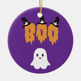 Personlig Cute Ghost Boo Halloween Ornament