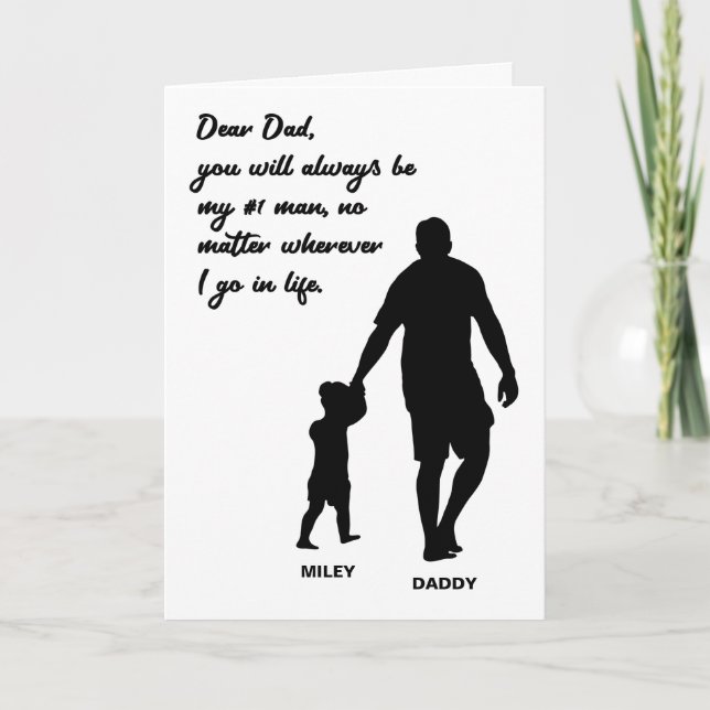 Personlig Cute Gift for Pappa från dotter Kort (Framsida)