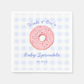 Personlig Cute Gingham Donut Baby Sprinkle Pappersservett