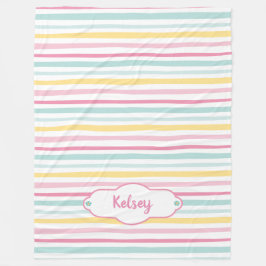 Personlig Cute Girl Colorful Rand Blanket Fleecefilt