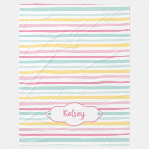Personlig Cute Girl Colorful Rand Blanket Fleecefilt