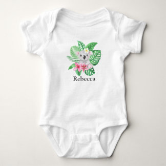 Personlig Cute Girls KoalaTropical Flowers T Shirt