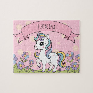 Personlig Cute Girly Unicorn Pussel