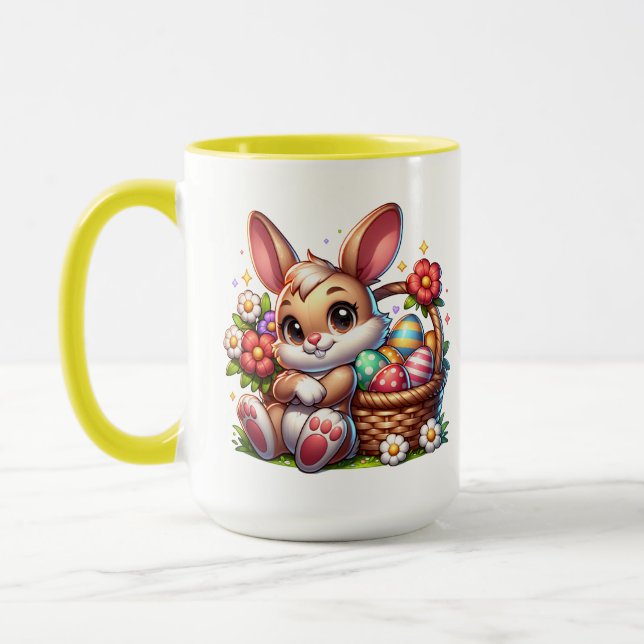 Personlig Cute Glad påsk Mamma Mugg (Vänster)
