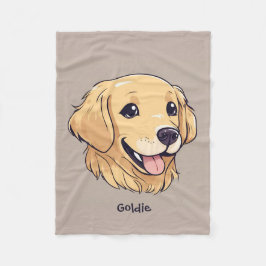 Personlig Cute Golden Retriever Fleecefilt