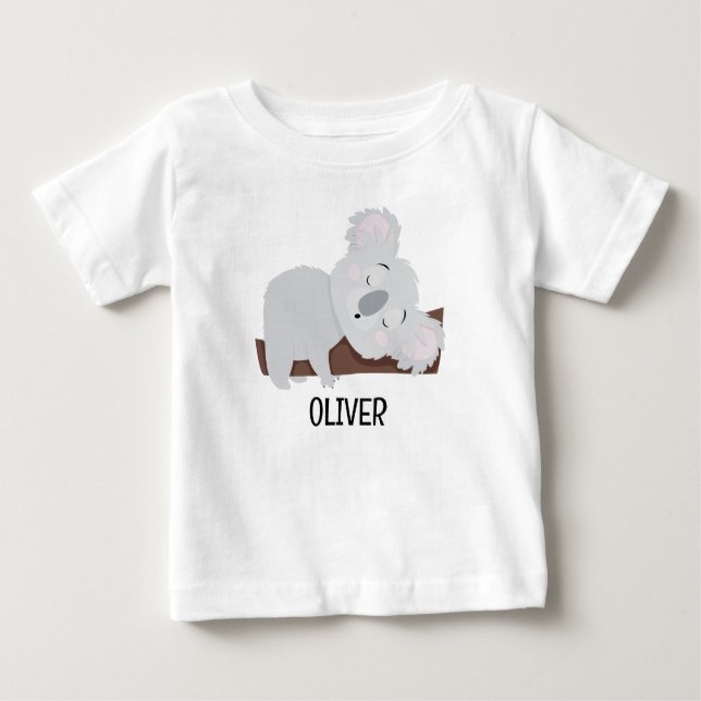 Personlig Cute Grått Koala Bear T Shirt (Framsida)