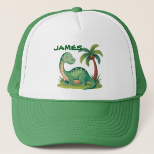 Personlig Cute Grönt Dinosaur . Handflatan Träd De Keps
