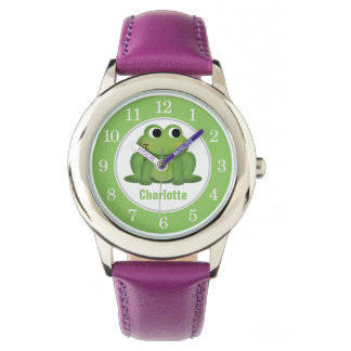 Personlig Cute Grönt Frog Kids Watch Armbandsur