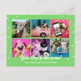 Personlig Cute Grönt Snyggt Hearearot Photo Vykort