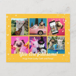 Personlig Cute Gult Hjärtar Snyggt Foto Vykort