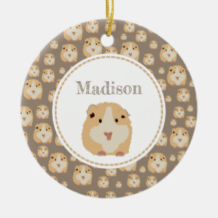 Personlig Cute Hamster Mönster Julgransprydnad Keramik