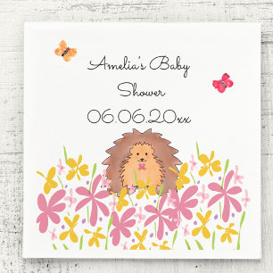 Personlig Cute Hedgehog Baby dusch Pappersservett