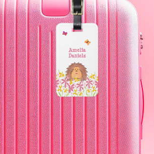 Personlig Cute Hedgehog Bagagebricka