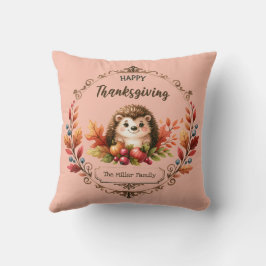 Personlig Cute Hedgehog Happy thanksgiving Kudde