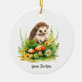 Personlig Cute Hedgehog Julgransprydnad Keramik