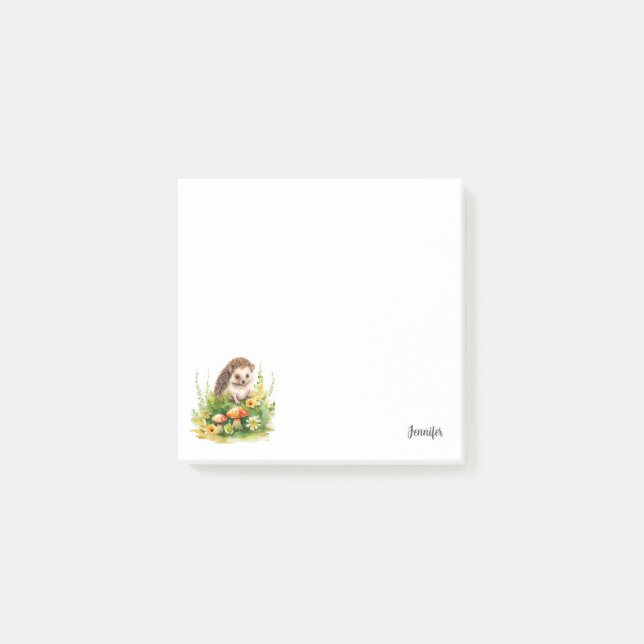Personlig Cute Hedgehog Post-it Block (Framsida)
