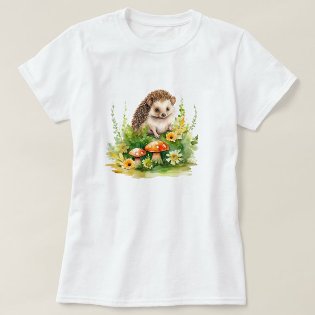Personlig Cute Hedgehog T Shirt (Design framsida)