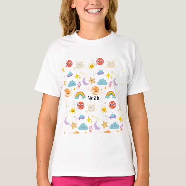 Personlig Cute Himmel Solar T Shirt (Framsida)