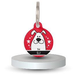 Personlig Cute Hund Doodle Design med QR-kod Djurbricka