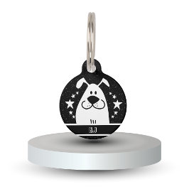 Personlig Cute Hund Doodle Design med QR-kod Djurbricka
