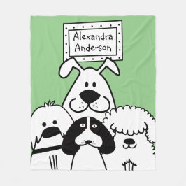 Personlig Cute Hund Doodle Fleecefilt