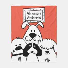Personlig Cute Hund Doodle Fleecefilt